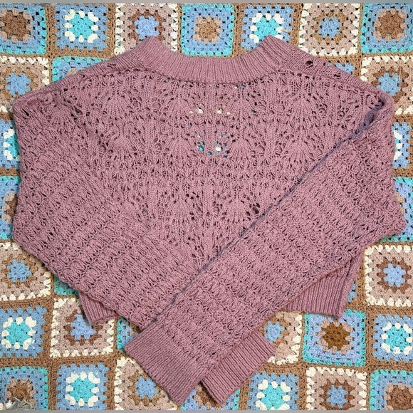 Free People Cropped Chloe Cardigan Medium Pressed Flowers - Picture 8 of 13